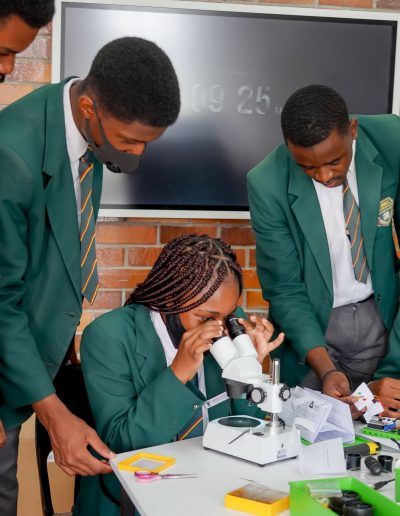 Sakhikamva Science, Technology, Robotics, Engineering, Aerospace and Mathematics (STREAM). The 4th industrial revolution (4iR) Classroom is a smaller version of the STREAM laboratory